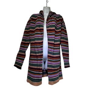 Toad&Co Women’s Heartfelt Striped Hoodie Sweater Merino Wool Cardigan S